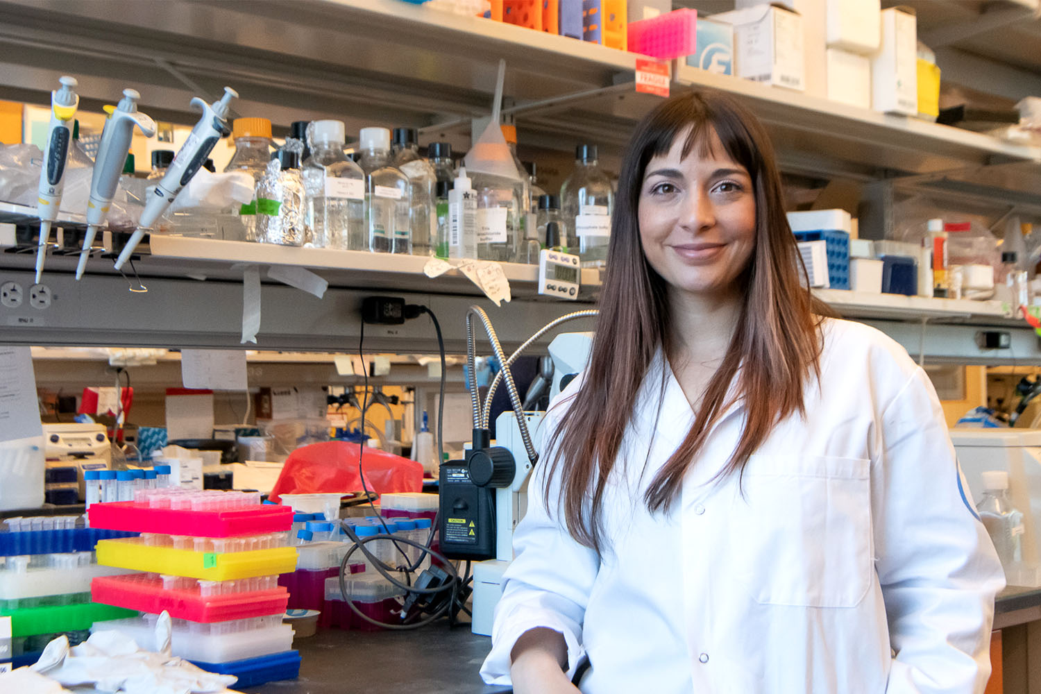 Alejandra Mendoza, Ph.D., a CRI-Bristol Myers Squibb Fellow in the lab of Alexander Y. Rudensky, Ph.D., at Memorial Sloan Kettering Cancer Center, is researching how the activity of regulatory immune cells is mediated in the context of cancer and infection with the goal of identifying potential new targets for immunotherapy.