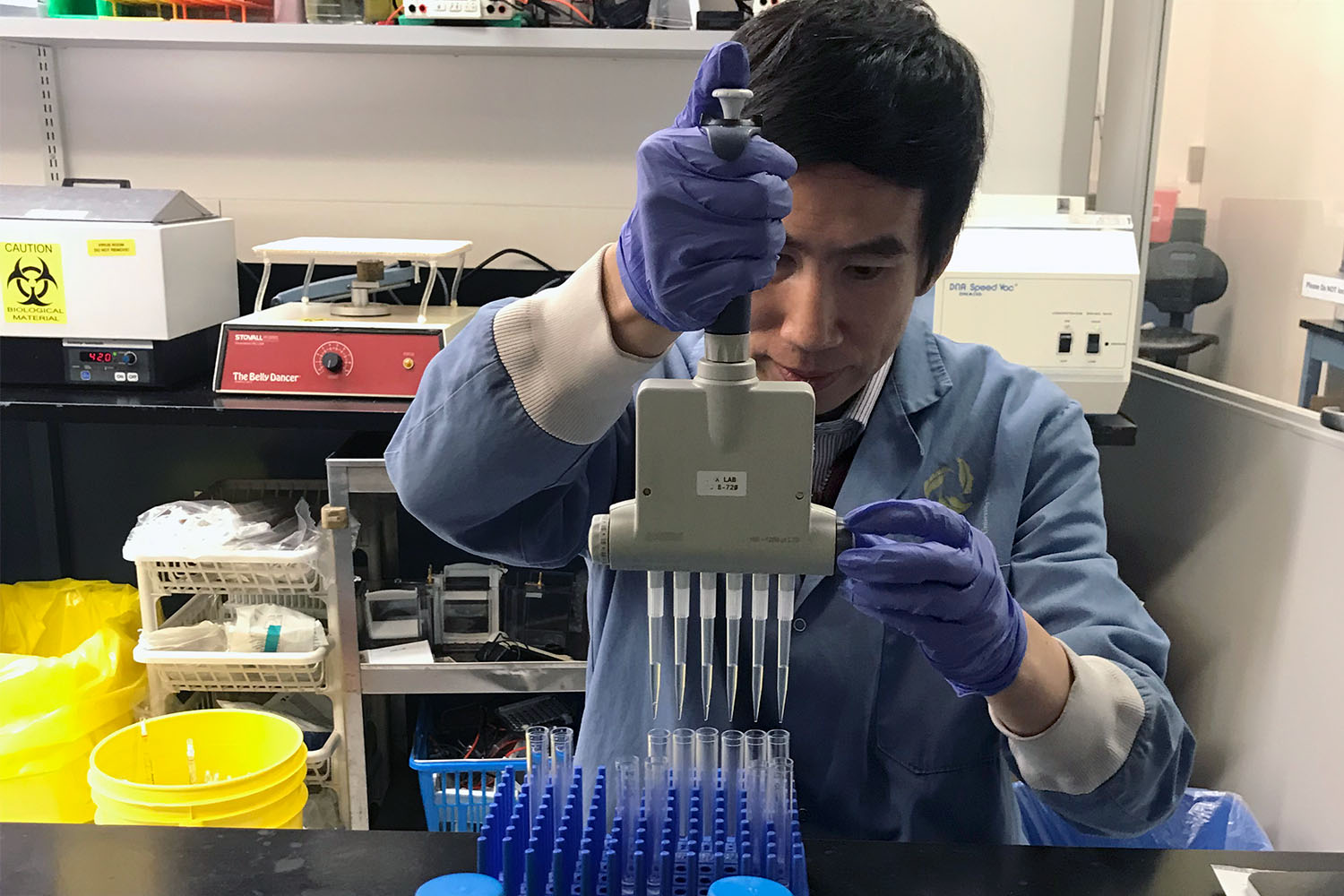 Chunxing Zheng, Ph.D., a CRI Postdoctoral Fellow in the lab of Tak W. Mak, Ph.D., at the University Health Network in Toronto, Canada, is studying how a distinct subset of helper T cells that produce acetylcholine contributes to the development of colorectal cancer.